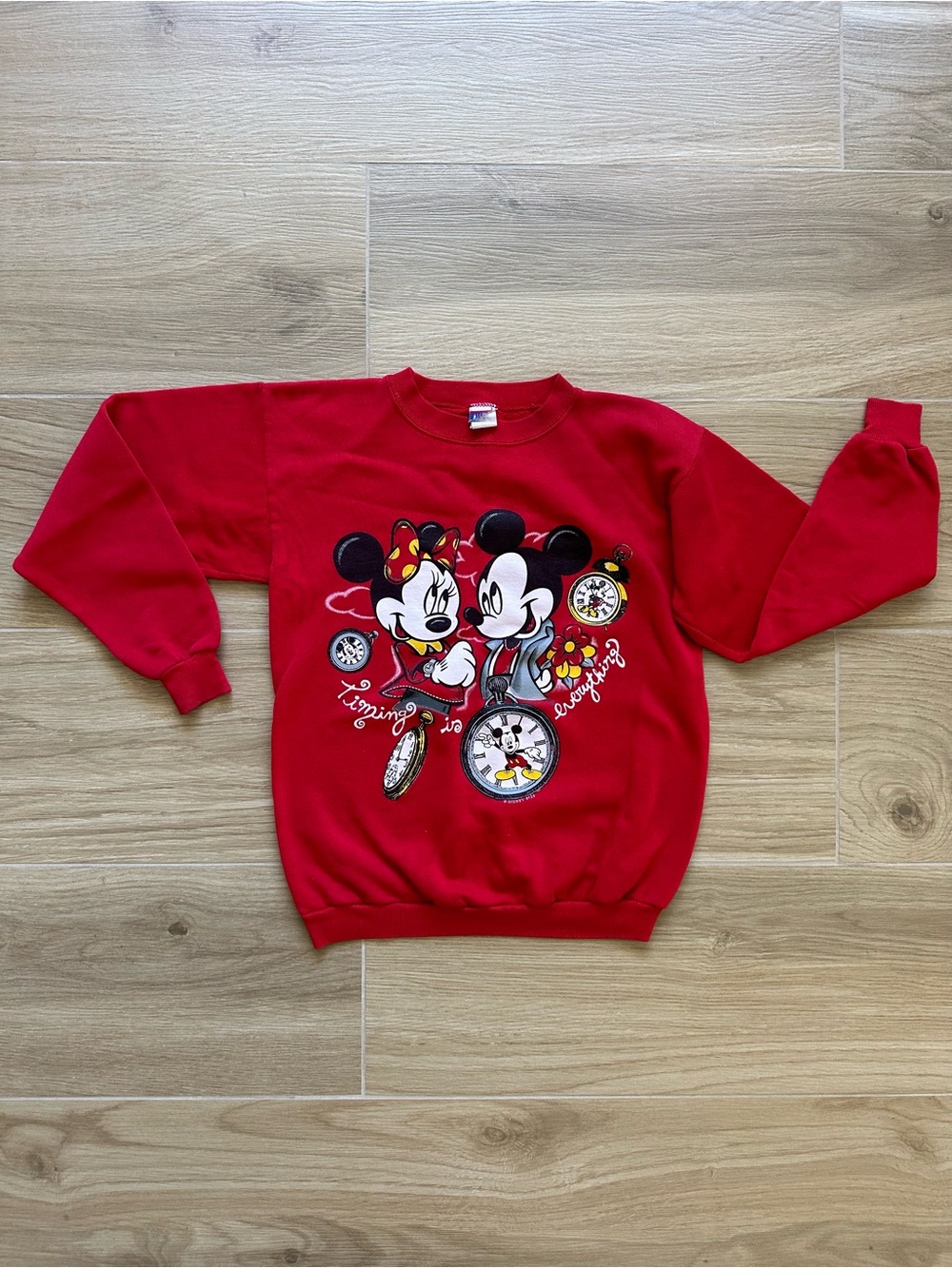Vintage 80’s Disney Mickey & Minnie Graphic Crewneck Sweatshirt